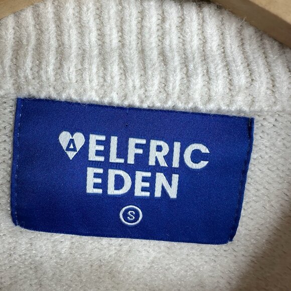 Aelfric Eden White Cable Knit Crewneck Sweater - Picture 6 of 11